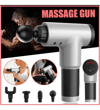 Fascial Gun Rh-320 6 Kademe Hız Ayarlı, 4 Parça Başlıklı, Usb Şarjlı, Masaj Tabanca Aleti Bx40