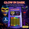 Fosforlu Glow Parti Boyası 6’lı – Karanlıkta Parlayan Yüz Boyası Bx40