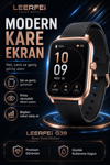 G39 Model Kablosuz Şarjlı Akıllı Saat Rose Gold Renk Bildirim Ve Arama Destekli