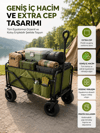 Geniş İç Hacimli Fren Sistemli Katlanabilir Kamp ve Piknik Arabası