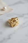 Geometrik Origami Tasarımlı Ayarlanabilir Gold Renk Yüzük