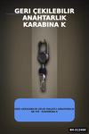 Geri Çekilebilir Çelik Halatlı Anahtarlık 68 cm - Karabina Kancalı Kemer Aksesuarı BX-313499
