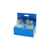 Glass Salt 2li Kabartmalı Metal Kapaklı Yuvarlak Cam Tuzluk - Baharatlık Bx40