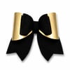 Glitter Detaylı Fiyonk Saç Tokası 9x6 Cm Siyah-gold