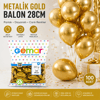 Gm-110-39 Metalik - Altın Balon 11'' - 28cm - 100 Parça Bx40