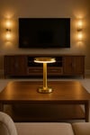 Gold Mantar Masa Lambası 3 Renk Modlu Kablosuz Şarjlı Dekoratif Metal LED Abajur