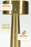 Gold Metal Dokunmatik Şarjlı Masa Lambası 3 Işık Parlaklık Ayarlı Gece Abajuru LED