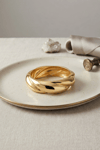Gold Renk Pirinç Sarmal Model Vintage Kalın Kelepçe Bilezik