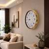 Gold Takvimli 52 x 52 Cm Metal Duvar Saati