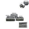 Gri 3 Boy D.dörtgen Bambu Kenar Organizer Sepet Ahşap Altlık - Bezli 25x14-28x18-20x30cm Bx40