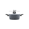 Gri 7 Parça Granit Tencere - Tava Seti 20-24cm Derin - 27cm Basık Cam Kapak Tencere - 26cm Tava Bx40
