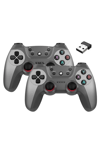 Gri bluetooth bağlantılı kablosuz gamepad 2 adet PC uyumlu garantisiz - Elektronik