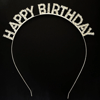 Gümüş Kristal Taşlı Happy Birthday Doğum Günü Tacı İthal Ürün A Kalite 17x16 Cm Bx40