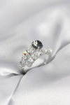 Gümüş Renk Pirinç Zirkon Taşlı İncili Kadın Yüzük
