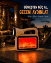 Güneş Enerjili Alev Efektli Lamba COB Led Su Geçirmez Çok Fonksiyonlu