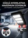 Güneş Enerjili Kablosuz Dış Mekan Güvenlik Kamerası Gece Görüşlü LED Projektörlü