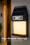 Güneş Enerjili Sensörlü Solar Aplik Dış Mekan Kapı Bahçe Balkon Garaj Duvar Işığı