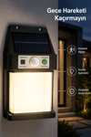 Güneş Enerjili Sensörlü Solar Aplik Duvar Tipi Dış Mekan Bahçe Balkon Işığı