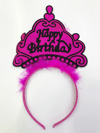 Happy Birthday Yazılı Neon Renk Taç 12 Adet Bx40