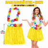 Hawaii Luau Aloha Sarı Püsküllü 40 Cm Etek Ve Hawaii Kolye