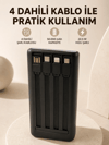 Hızlı Şarj Powerbank 50.000 mAh 4 Dahili Kablolu LED Aydınlatmalı Dijital Göstergeli Taşınabilir Batarya