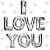 I Love You Folyo Balon Gümüş Renk 35 Cm Bx40