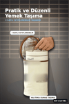 Isı Yalıtımlı Çantalı 3 Katlı Paslanmaz Çelik Yemek Kabı Seti 420-420-550 Ml BX-313481