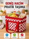 Isı Yalıtımlı Termos Piknik Çantası Geniş Hacimli Soğuk ve Sıcak Taşıma Çantası
