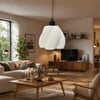 İskandi̇nav Luminaura Tekli Beyaz Sarkıt Avize – Salon Ve Oturma Odası Aydınlatması 23 X 18 Cm Beyaz