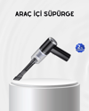 Kablosuz El Süpürgesi – Araç İçi Temizlik İçin 5500PA Güçlü Emiş, USB Şarjlı