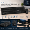 Kablosuz Multimedia Klavye - Mouse Seti Siyah Q Klavye Km-510 Bx40