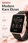 Kablosuz Şarj Destekli Rose Gold Akıllı Saat Dokunmatik Ekranlı Spor Takipli Model