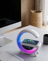 Kablosuz Şarjlı Bluetooth Hoparlör RGB Işık Gece Lambası Dijital Saat