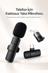 Kablosuz Yaka Mikrofonu USB-C ve Lightning Uyumlu Tak Çalıştır Telefon Kayıt Mikrofonu