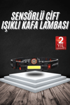 Kafa Lambası Çalışma Işığı Süper Parlak Mıknatıslı Lityum Lion Pilli