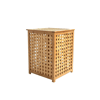 Kalın Ahşap Bambu Kirli Çamaşır Sepeti Kumaş Çantalı Sepet=40x40x58cm Bx40