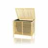 Kalın Ahşap Bambu Kirli Çamaşır Sepeti Siyah Kumaş Çantalı Sepet=50x38x55cm Bx40