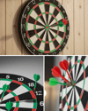 Kaliteli Ahşap Dart Tahtası 12 İnç 4 Adet Metal İğne Uçlu Ok