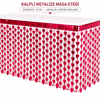 Kalpli Metalize Masa Eteği Kırmızı 75x300 cm