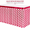 Kalpli Metalize Masa Eteği Kırmızı 75x300 Cm