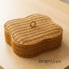 Kapaklı 5 Bölmeli Plastik Rattan Organizer Kutu – Hasır Desenli Çok Amaçlı Saklama Ve Sunum Sepeti Çerezlik Bx40