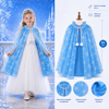 Kar Tanesi Desenli Mavi Elsa Pelerini - Astarlı Frozen Pelerini 85 Cm Bx40