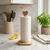 Kare Altlık=12x12cm Ahşap Bambu Kağıt Havluluk Kalp Başlı Sap=28.5cm Bx40