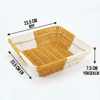 Kare Çift Renkli Plastik Rattan Ekmek Ve Meyve Sepeti - Çok Amaçlı Banyo Ve Mutfak Düzenleyici - Yıkanabilir Tezgâh Üstü Organizer Bx40