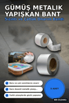 Kare Desenli Gümüş Metalik 10cmx5m Yapışkan Bant 5li Paket Çatı Duvar Boru Onarım BX-313441