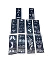 Karışık Desenli Tüp Kına Şablonu - 10'lu Paket - 8x20 cm