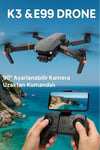 Katlanabilir HD Kameralı Drone, 500-1000 Metre Uçuş Mesafeli ve Ekstra Bataryalı