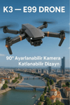 Katlanabilir HD Kameralı Drone, 500-1000 Metre Uçuş Mesafeli ve Ekstra Bataryalı