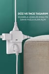 Katlanır Priz  3 Gözlü