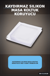 Kaydırmaz Silikon Masa Koltuk Koruyucu Ped 4 Adet Mobilya Beyaz Eşya İçin BX-313528